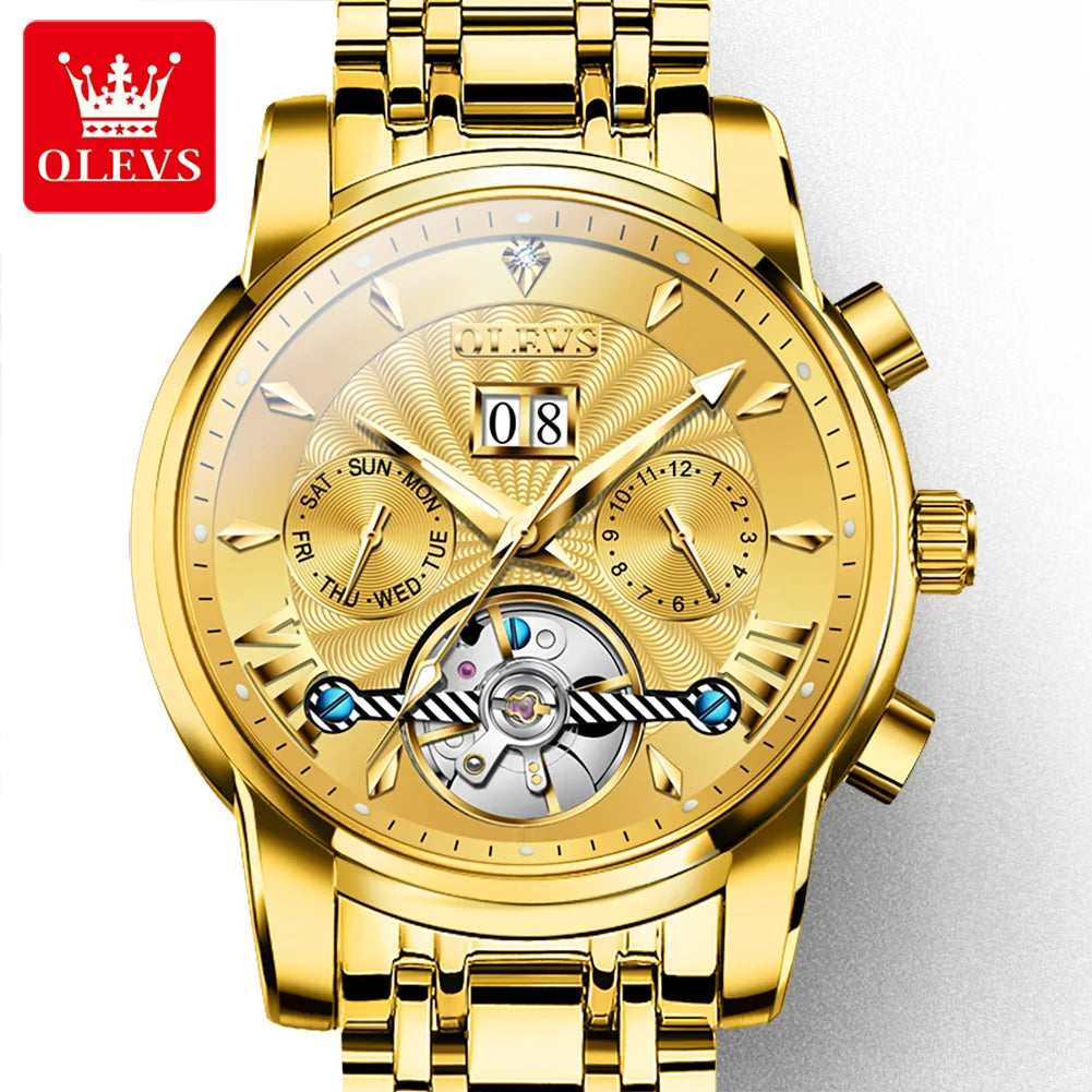 OLEVS 9965 Luxury Automatic Mechanical Watch Deep Waterproof Stainless Steel Watch Men's Business Casual SmartWatch