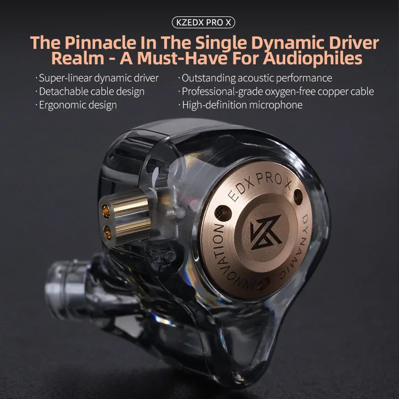 KZ-auriculares EDX PRO X Dynamic Drive, cascos de graves HIFI para DJ, deportivos, con cancelación de música