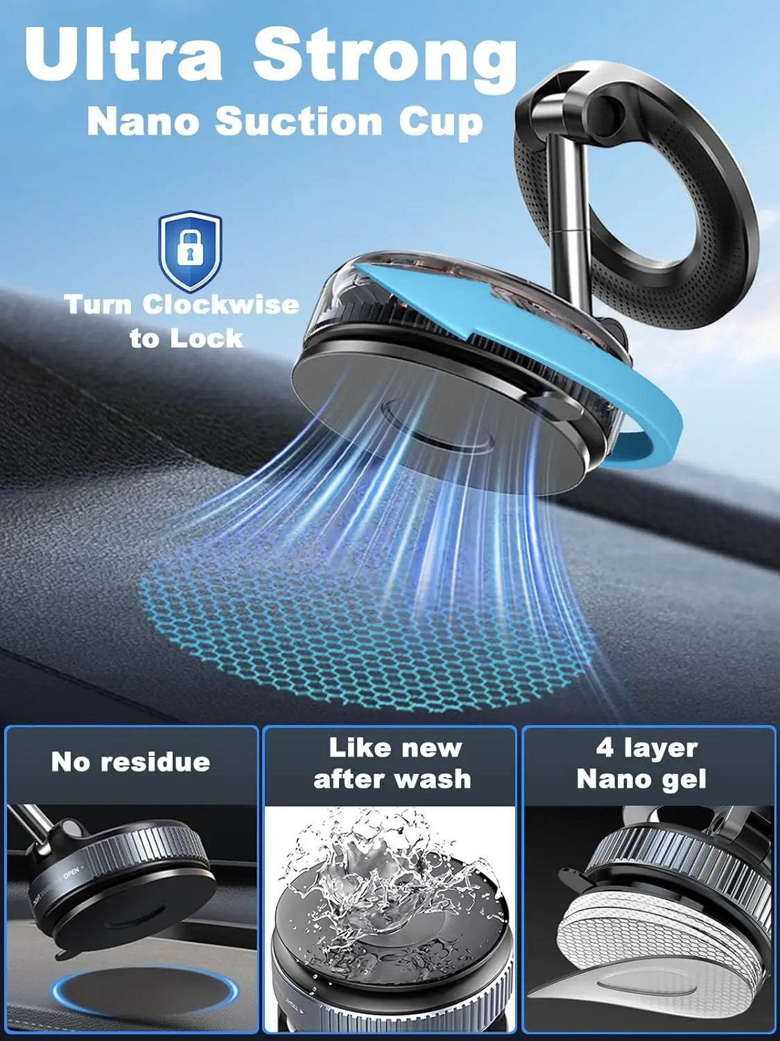 Soporte Magnético Plegable para Teléfono de Coche con Ventosa de Vacío, para Transmisiones en Vivo, Grabación y Navegación, para Consola Central