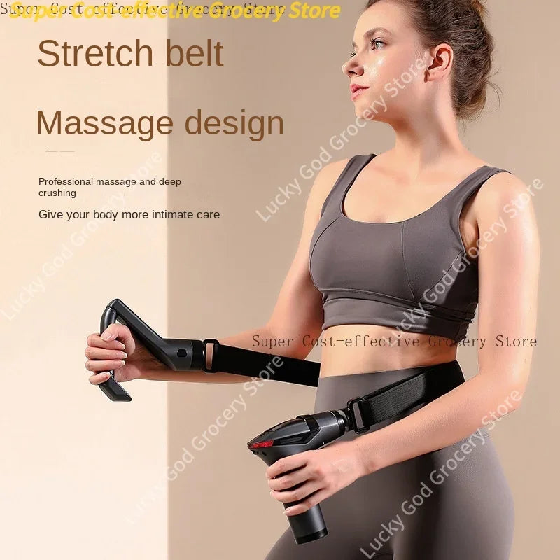 Pistola de masaje de mango largo para relajación muscular multifuncional, pistola de masaje eléctrica corporal de percusión de tejido profundo, gran oferta