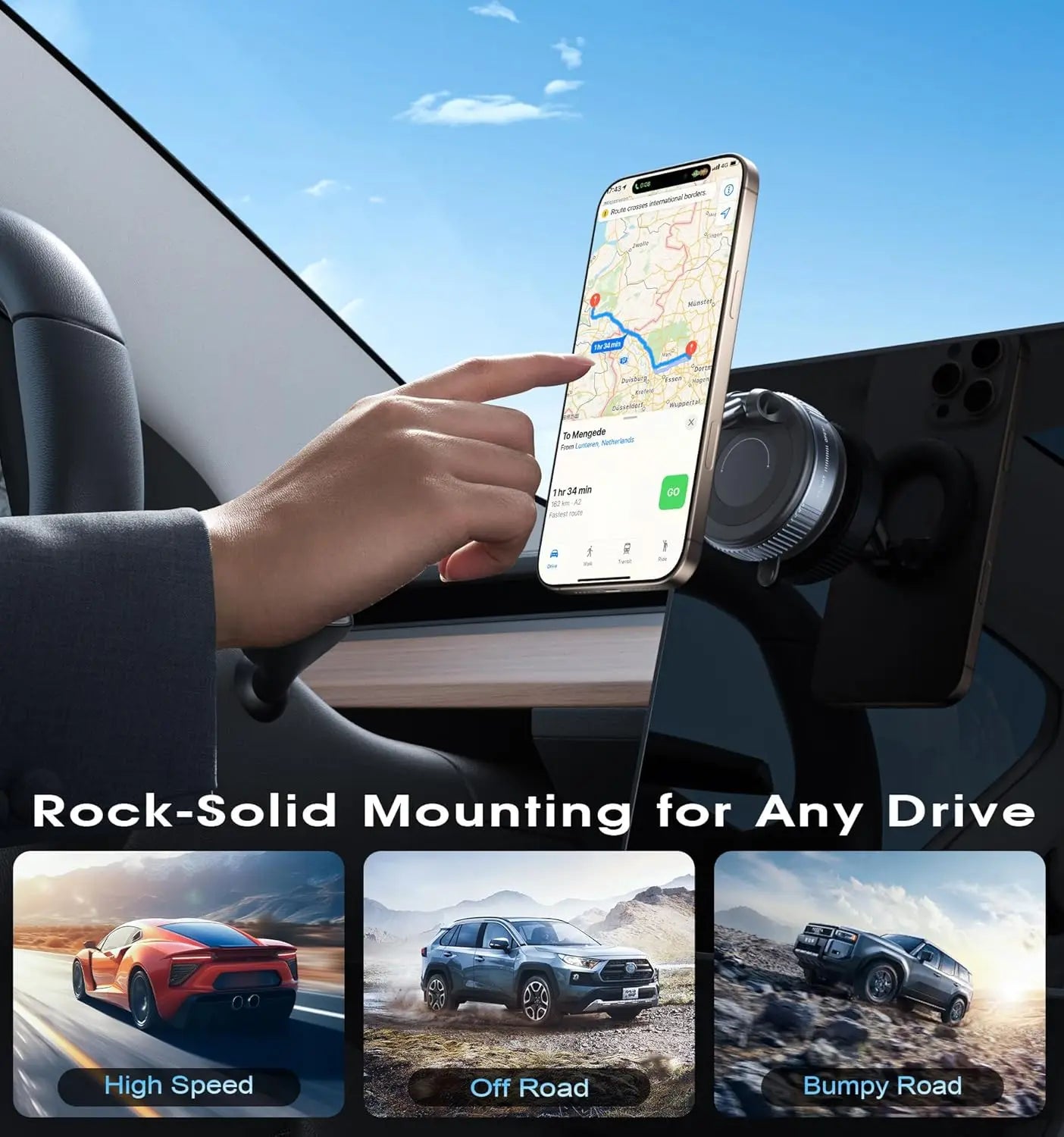 Soporte Magnético Plegable para Teléfono de Coche con Ventosa de Vacío, para Transmisiones en Vivo, Grabación y Navegación, para Consola Central