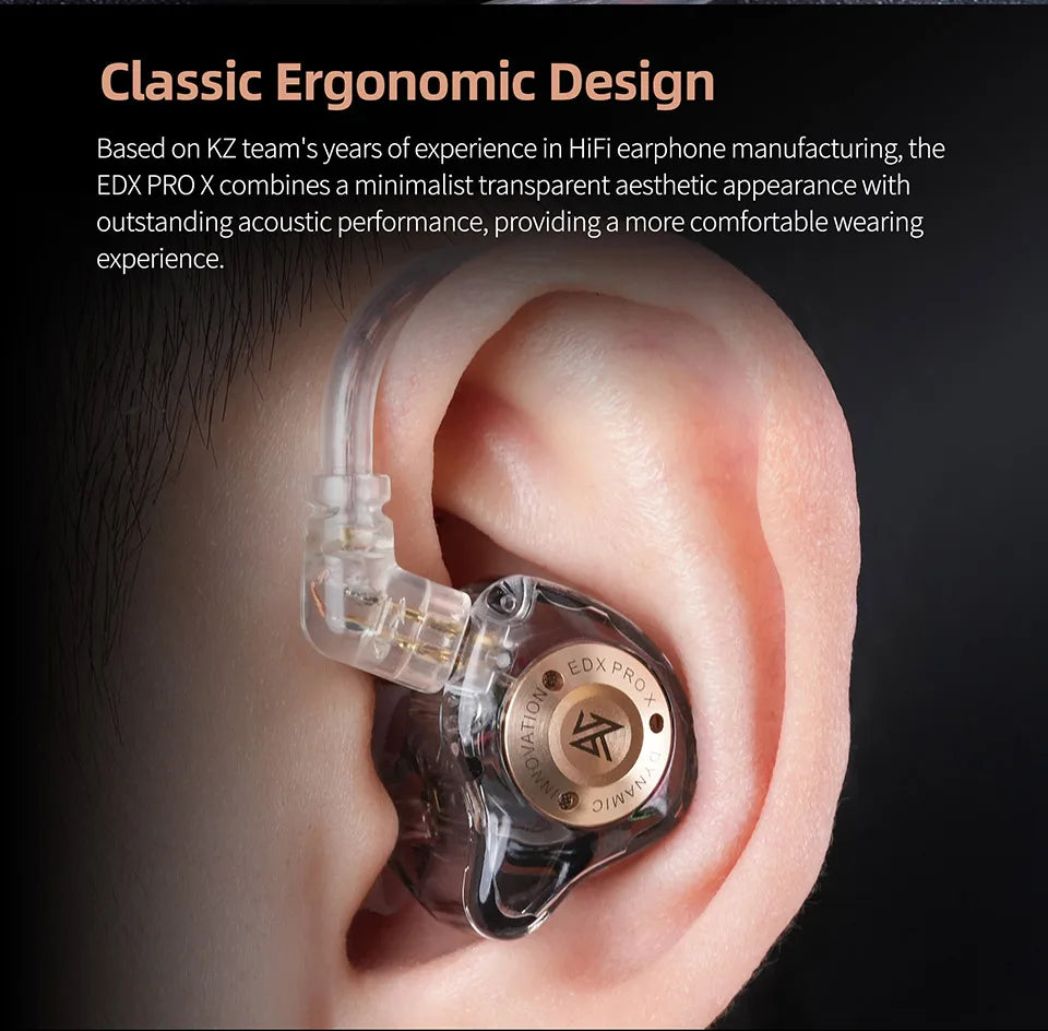 KZ-auriculares EDX PRO X Dynamic Drive, cascos de graves HIFI para DJ, deportivos, con cancelación de música