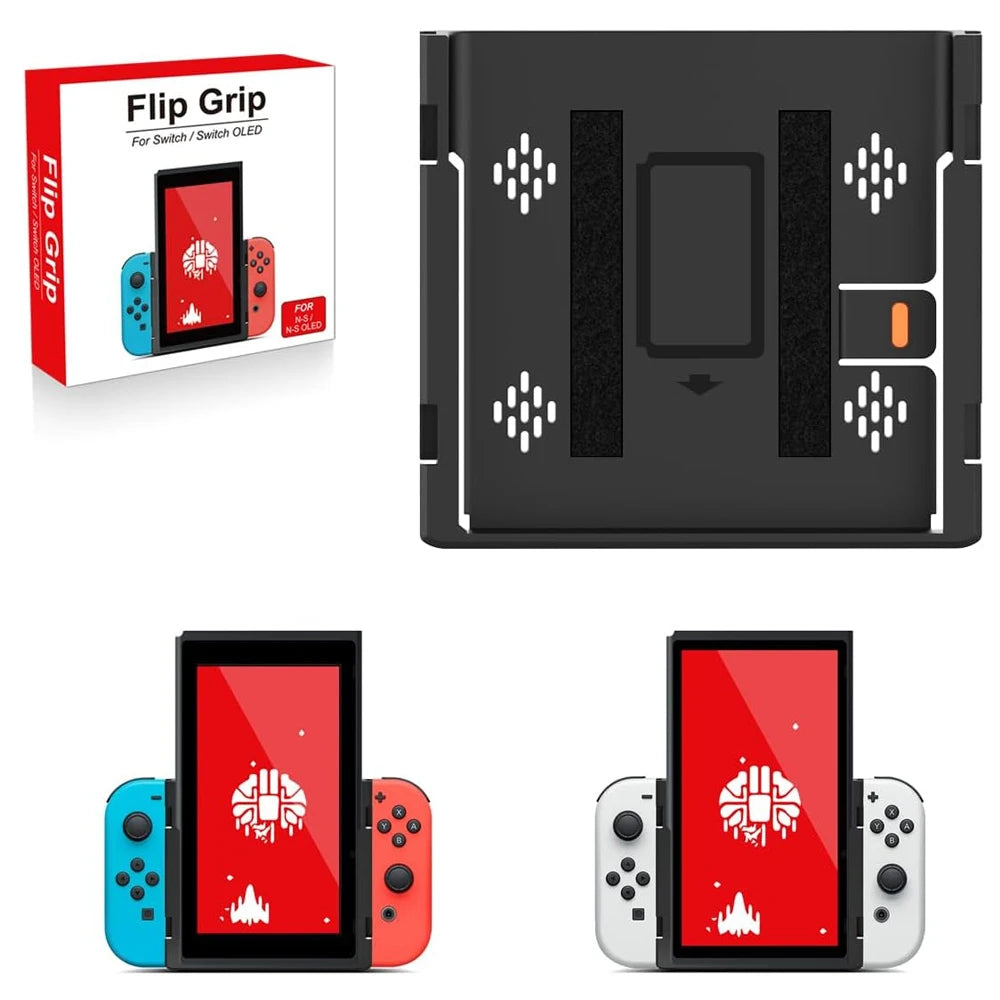 Soporte Vertical con tapa de agarre para consola de juegos NS OLED/Switch, soporte para controlador de Joystick, accesorios para Nintendo Switch