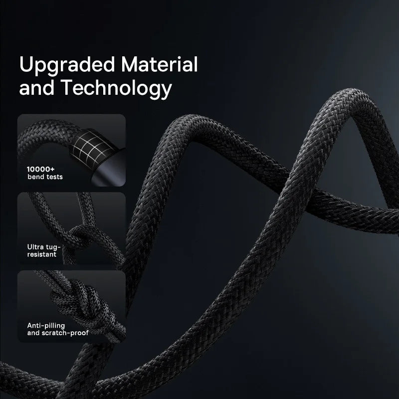 Cable Baseus USB tipo C de 66W/100W para Huawei P50 P40 Pro Honor Super Charge 6A, Cable de datos de carga rápida USB C