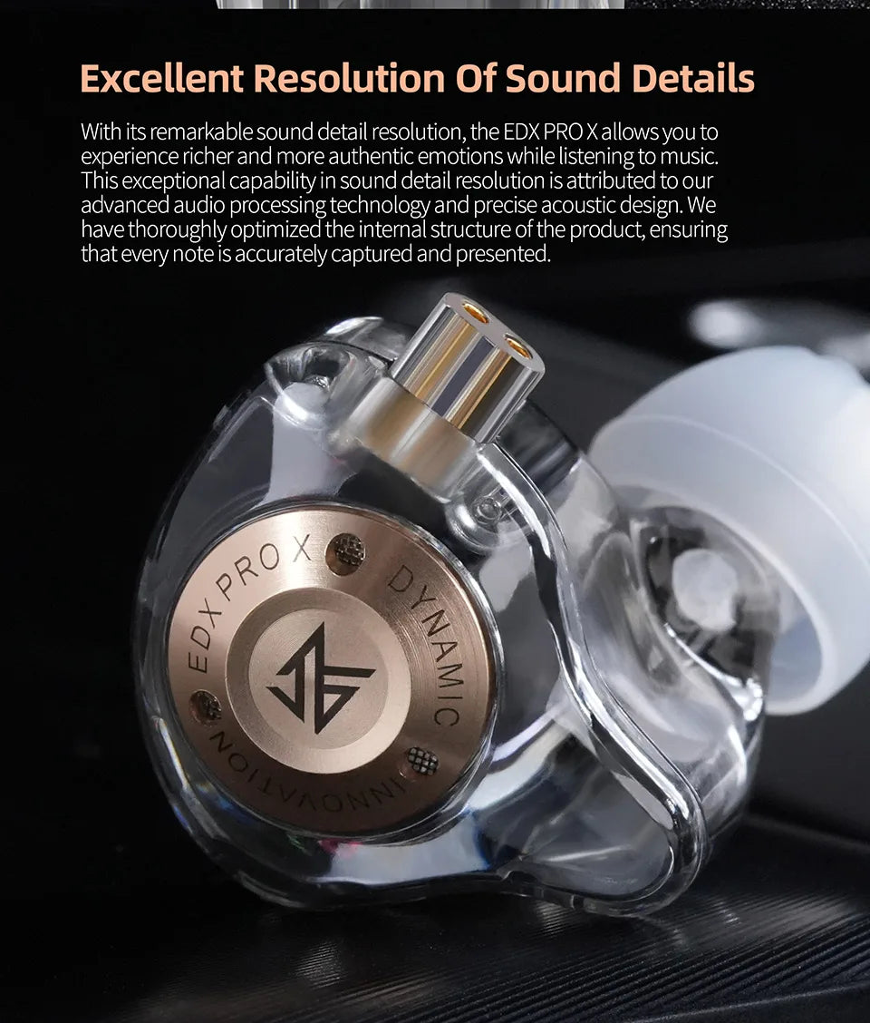 KZ-auriculares EDX PRO X Dynamic Drive, cascos de graves HIFI para DJ, deportivos, con cancelación de música