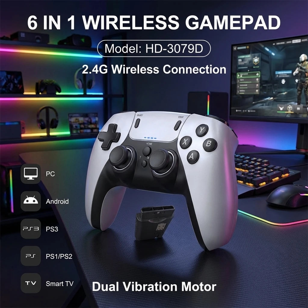 Control Inalámbrico para Juegos - Consola de Juegos Portátil con Gamepad de Entretenimiento para PS1 PS2 PS3 PC Android