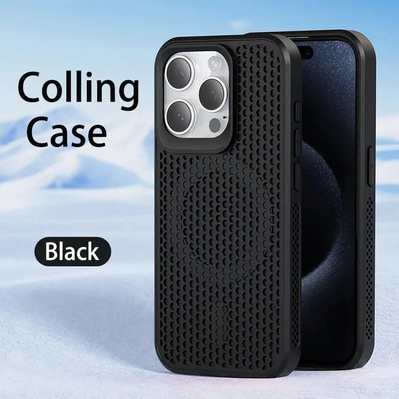 Funda de teléfono magnética Magsafe para iPhone, carcasa trasera dura de rejilla transpirable, refrigeración, disipación de calor, 16, 14, 15, 13, 12, 11 Pro Max Plus