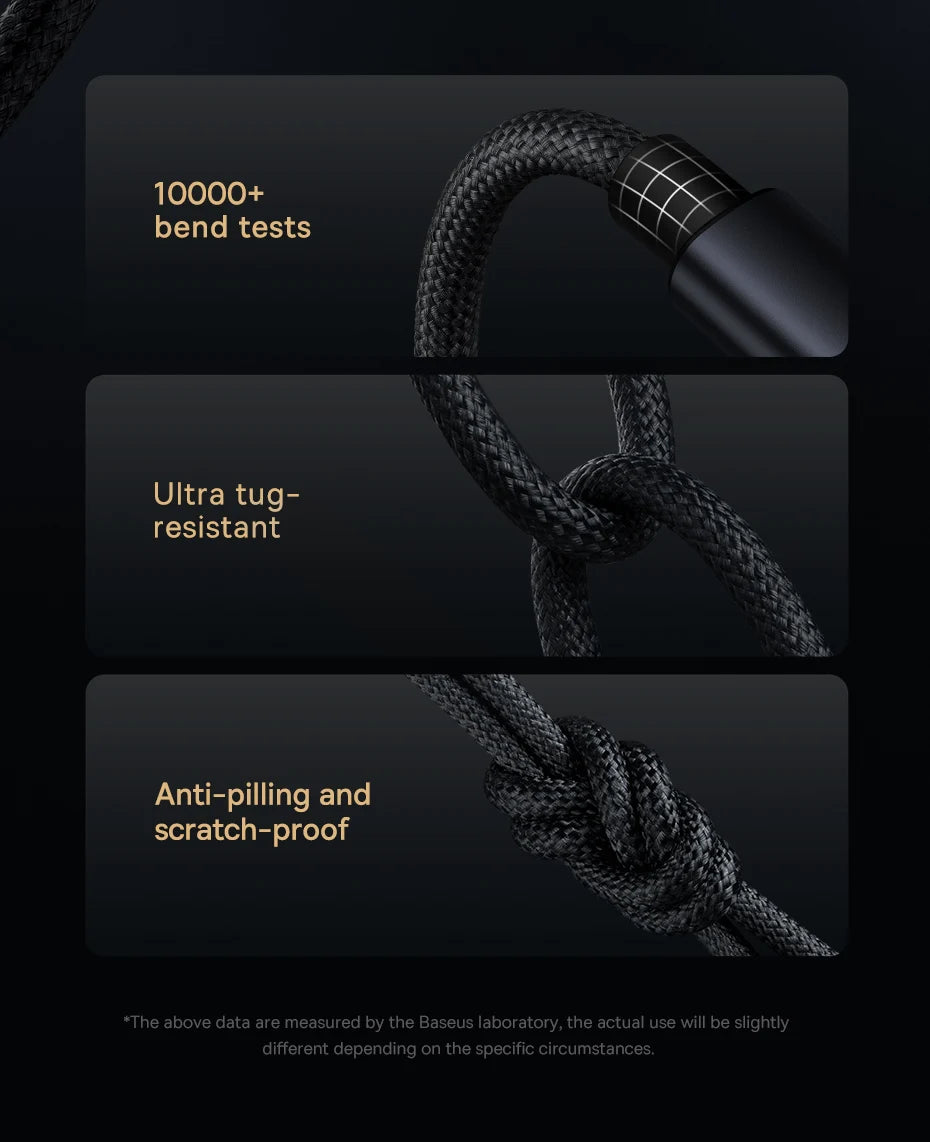 Cable Baseus USB tipo C de 66W/100W para Huawei P50 P40 Pro Honor Super Charge 6A, Cable de datos de carga rápida USB C