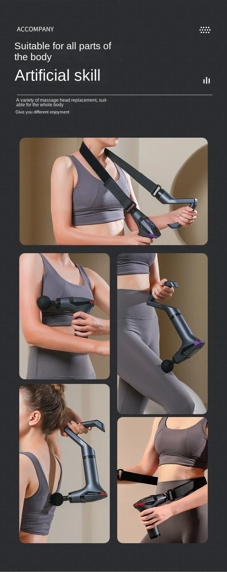 Pistola de masaje de mango largo para relajación muscular multifuncional, pistola de masaje eléctrica corporal de percusión de tejido profundo, gran oferta