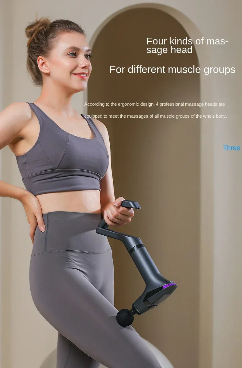Pistola de masaje de mango largo para relajación muscular multifuncional, pistola de masaje eléctrica corporal de percusión de tejido profundo, gran oferta