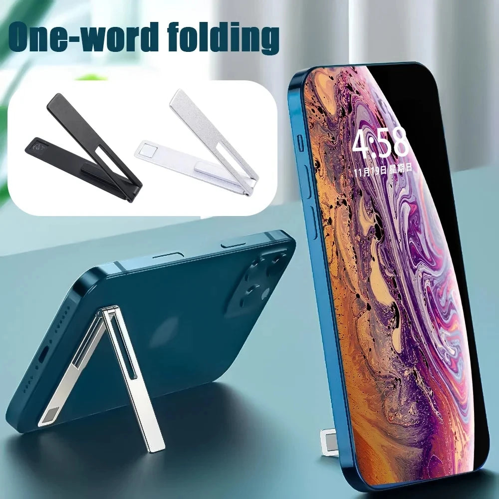 Soporte Universal para teléfono móvil, soporte magnético ultrafino plegable de aleación de Metal para teléfono móvil de escritorio para iPhone 15 13 Xiaomi