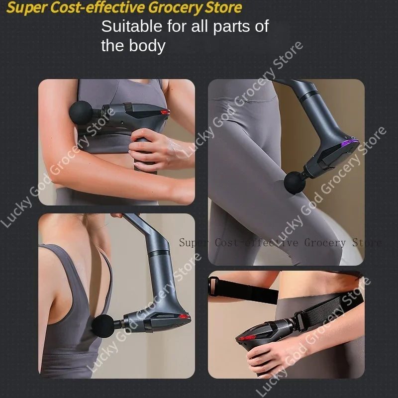 Pistola de masaje de mango largo para relajación muscular multifuncional, pistola de masaje eléctrica corporal de percusión de tejido profundo, gran oferta
