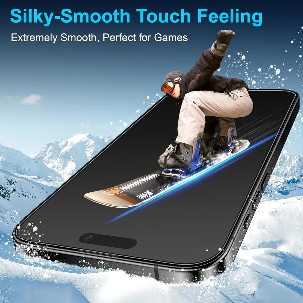 Protector de pantalla completa mate para iPhone 17 16 15 14 Pro Max 16e 15 14 Plus 13 12 11 Pro XR XS Max 9H dureza vidrio templado