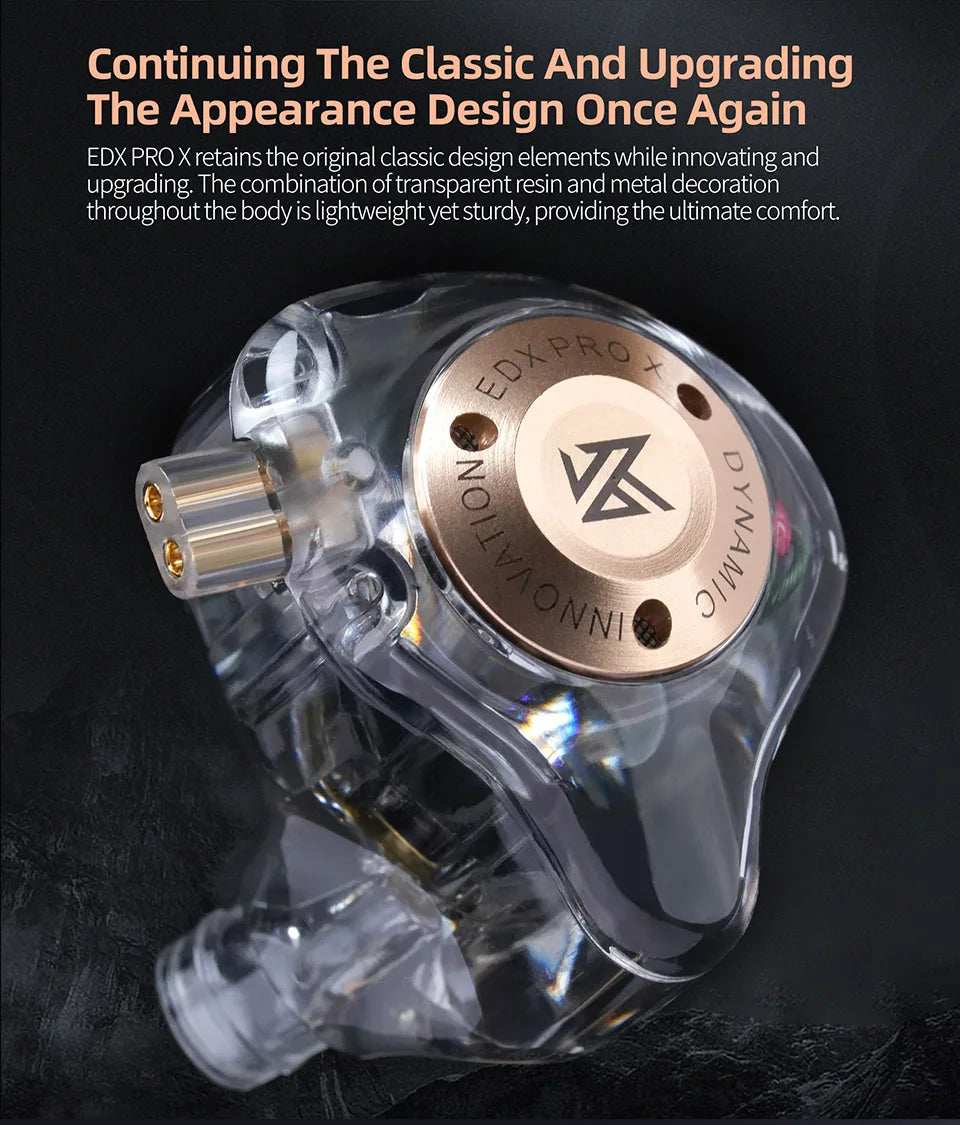 KZ-auriculares EDX PRO X Dynamic Drive, cascos de graves HIFI para DJ, deportivos, con cancelación de música