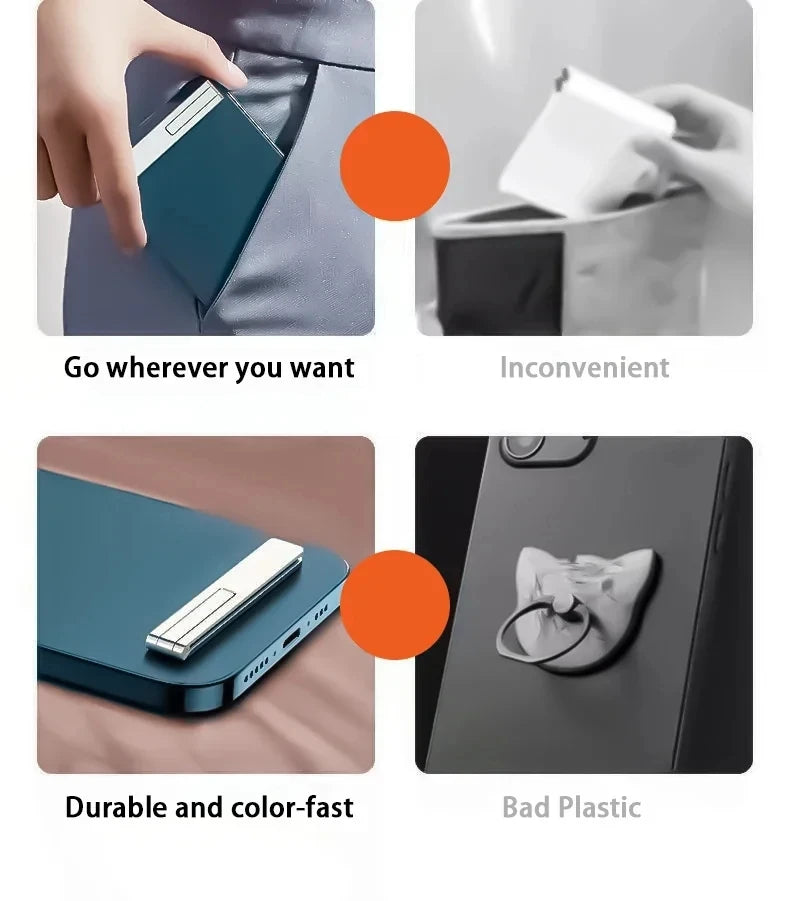 Soporte Universal para teléfono móvil, soporte magnético ultrafino plegable de aleación de Metal para teléfono móvil de escritorio para iPhone 15 13 Xiaomi