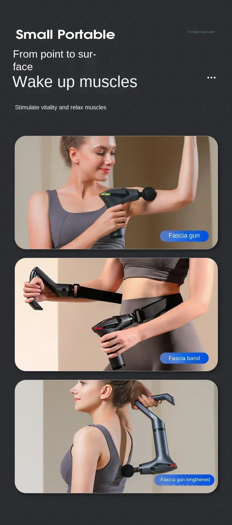 Pistola de masaje de mango largo para relajación muscular multifuncional, pistola de masaje eléctrica corporal de percusión de tejido profundo, gran oferta