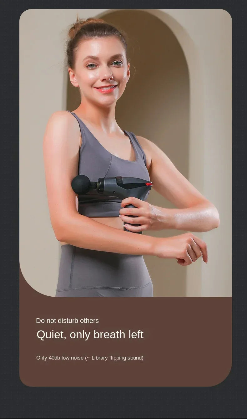 Pistola de masaje de mango largo para relajación muscular multifuncional, pistola de masaje eléctrica corporal de percusión de tejido profundo, gran oferta