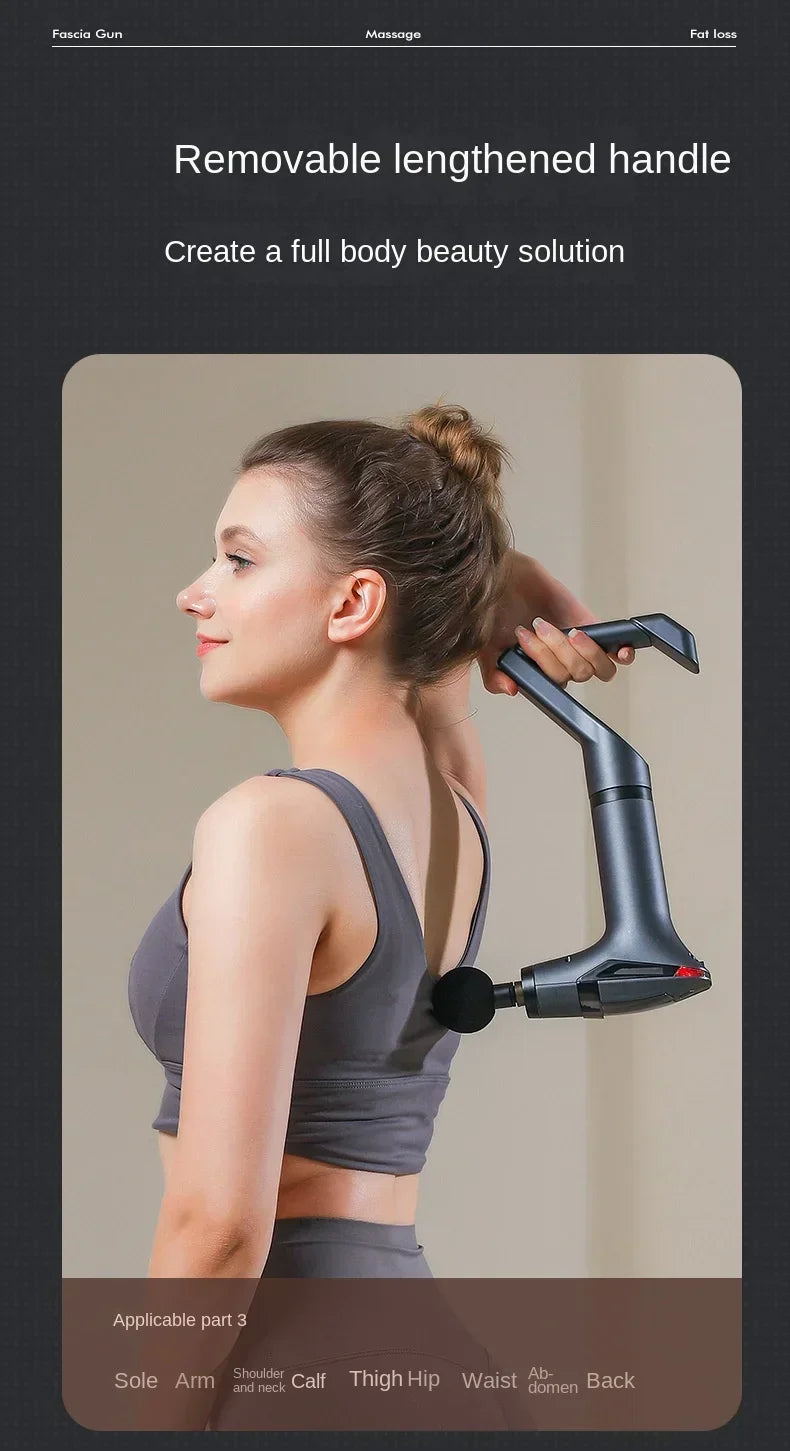 Pistola de masaje de mango largo para relajación muscular multifuncional, pistola de masaje eléctrica corporal de percusión de tejido profundo, gran oferta