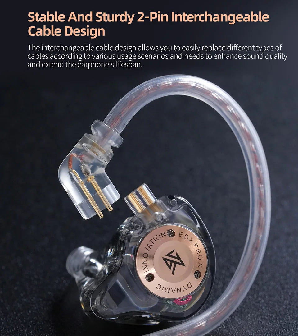 KZ-auriculares EDX PRO X Dynamic Drive, cascos de graves HIFI para DJ, deportivos, con cancelación de música