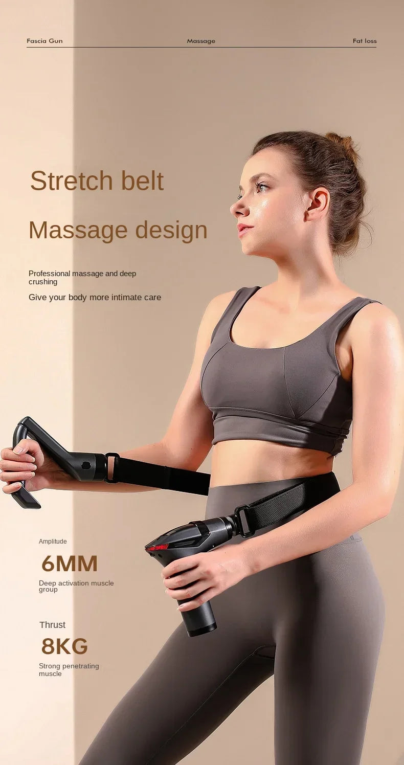 Pistola de masaje de mango largo para relajación muscular multifuncional, pistola de masaje eléctrica corporal de percusión de tejido profundo, gran oferta