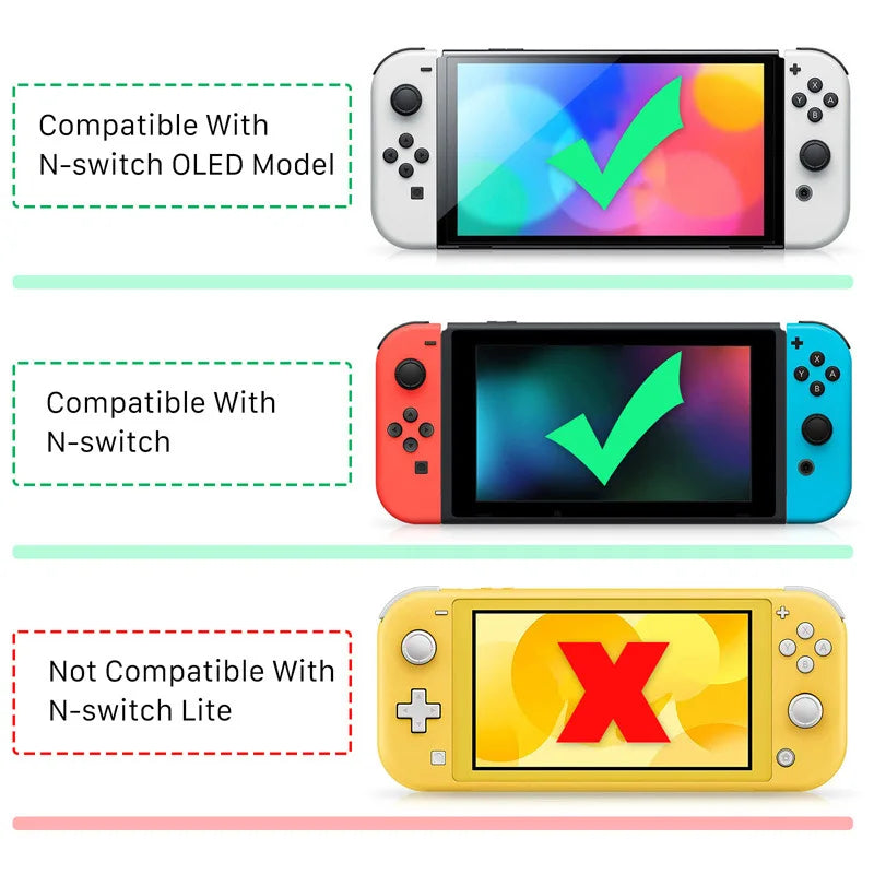 Soporte Vertical con tapa de agarre para consola de juegos NS OLED/Switch, soporte para controlador de Joystick, accesorios para Nintendo Switch