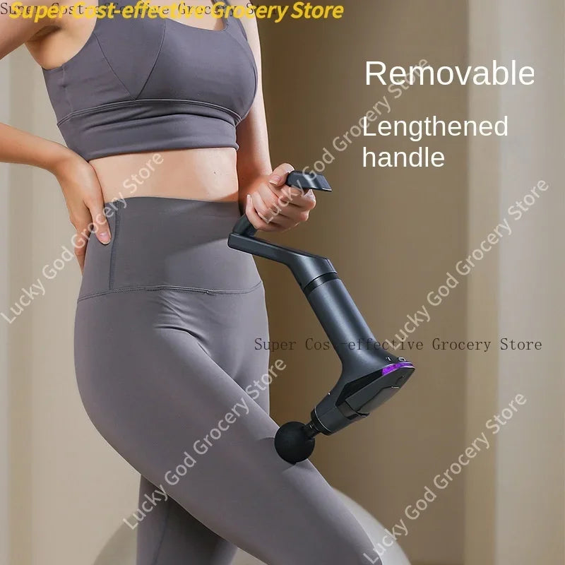 Pistola de masaje de mango largo para relajación muscular multifuncional, pistola de masaje eléctrica corporal de percusión de tejido profundo, gran oferta
