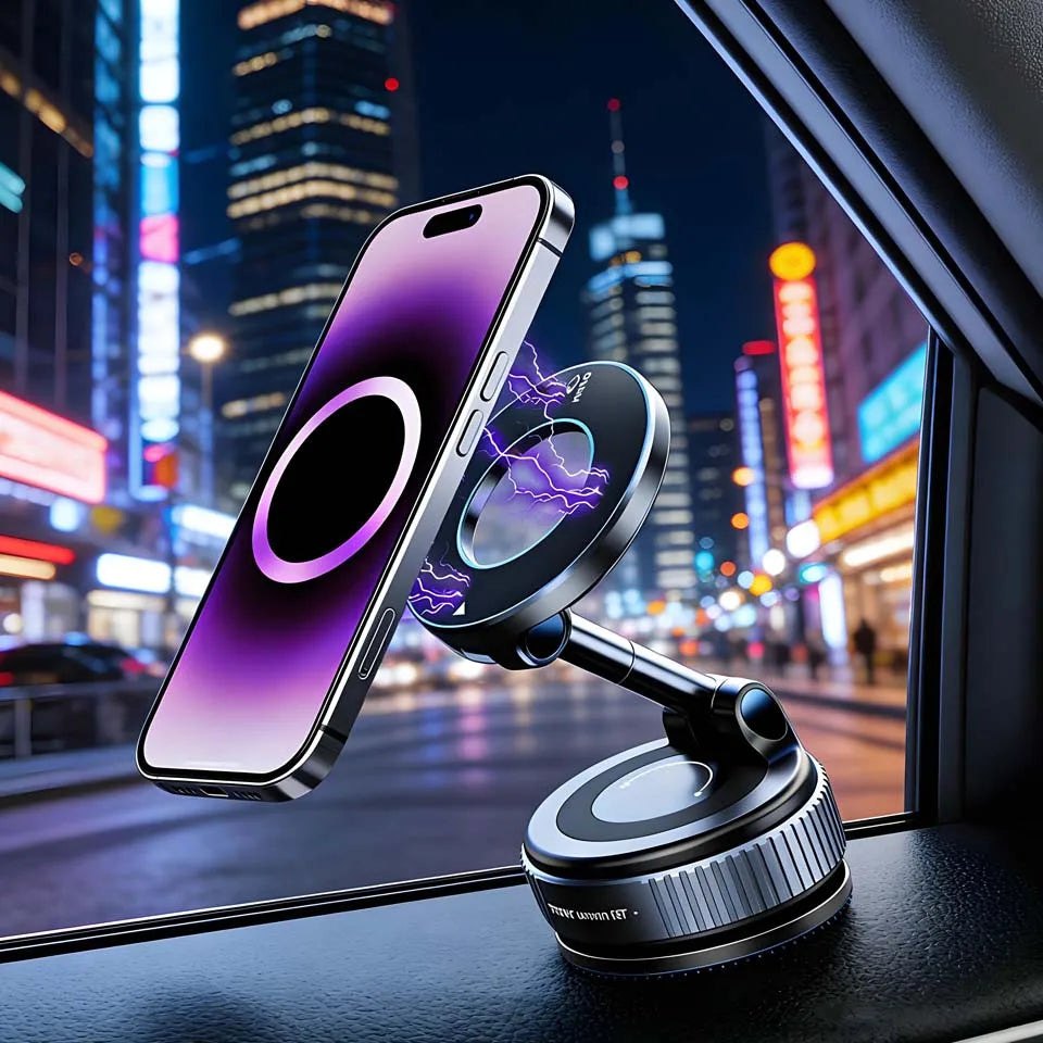 Soporte Magnético Plegable para Teléfono de Coche con Ventosa de Vacío, para Transmisiones en Vivo, Grabación y Navegación, para Consola Central